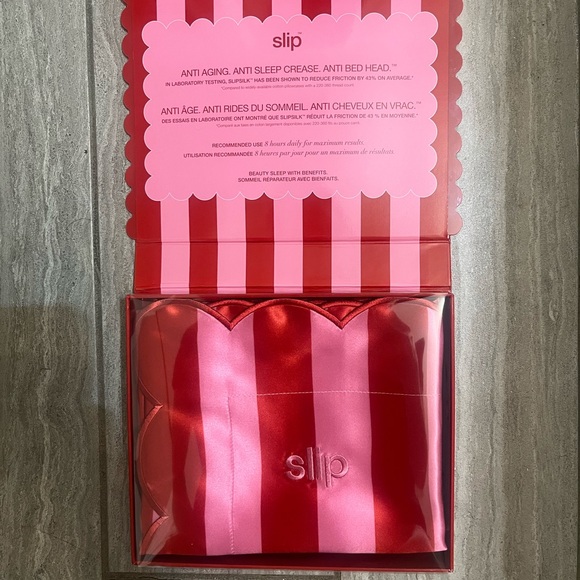 Slip Red and Pink Silk Pillowcase - Picture 6 of 6